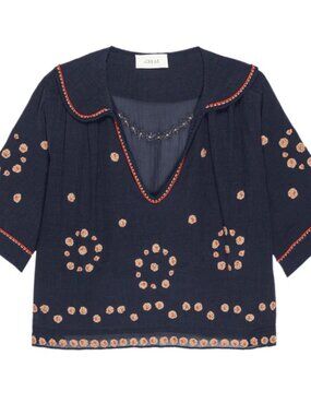 THE GREAT. beaded sailor top
